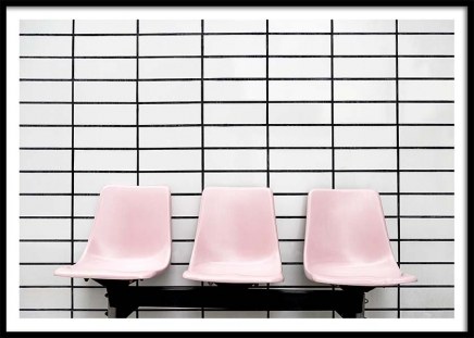 Three Pink Chairs Poster nel gruppo Poster / Fotografia presso Desenio AB (10191)