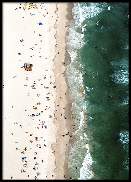 Crowded Beach Aerial Poster nel gruppo Poster / Natura presso Desenio AB (10681)