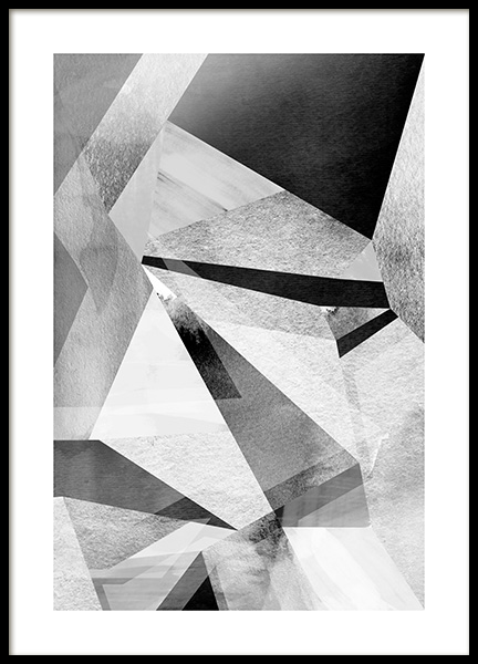 Gray Prisms Poster nel gruppo Poster / Bianco e nero  presso Desenio AB (11991)