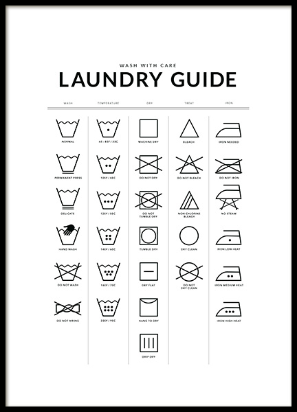 Laundry Guide Poster nel gruppo Poster / Testi e citazioni presso Desenio AB (12372)