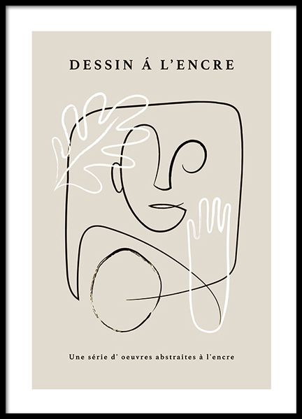 French Sketch No1 Poster in der Gruppe Poster / Kunstdrucke / Line Art bei Desenio AB (14765)