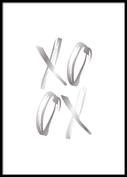 XO Silver Poster in der Gruppe Poster / Typografie Poster bei Desenio AB (2185)
