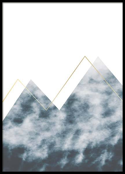 Graphic Mountain No2 Poster nel gruppo Poster / Oro e argento presso Desenio AB (3173)