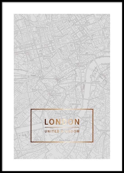 London Gold Poster nel gruppo Poster / Mappe e città presso Desenio AB (3351)