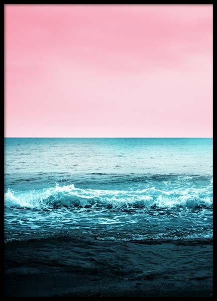 Pink Sky Beach Poster in der Gruppe Poster / Naturmotive / Himmel bei Desenio AB (3830)