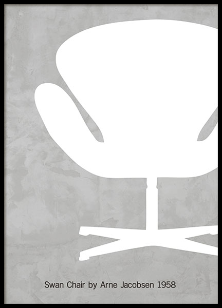 Swan Chair Poster nel gruppo Poster / Bianco e nero  presso Desenio AB (7067)