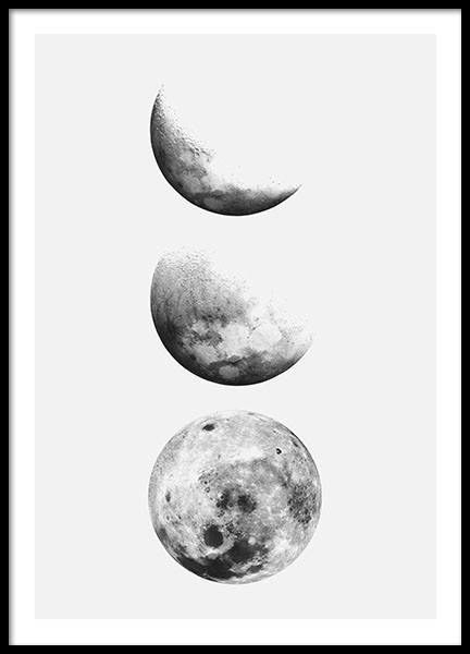 Moon Phase, Affiche dans le groupe Affiches / Noir et blanc chez Desenio AB (8191)