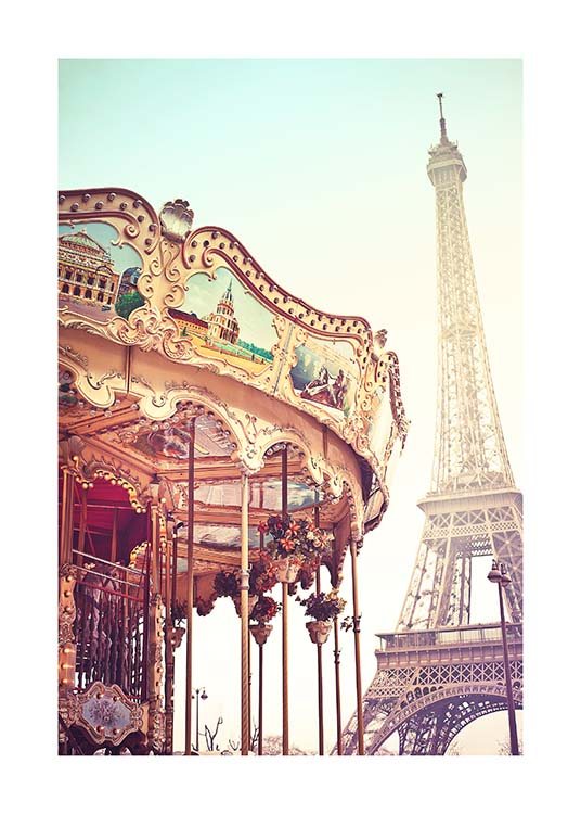 Eiffel Tower Carousel Poster / Fotografia presso Desenio AB (10098)