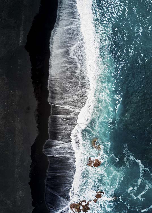 Black Beach Above Affiche