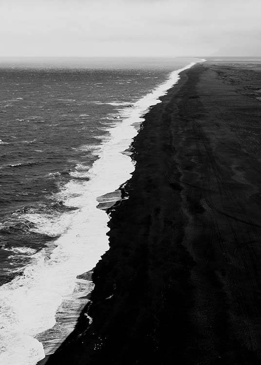 Black Beach Aerial Affiche