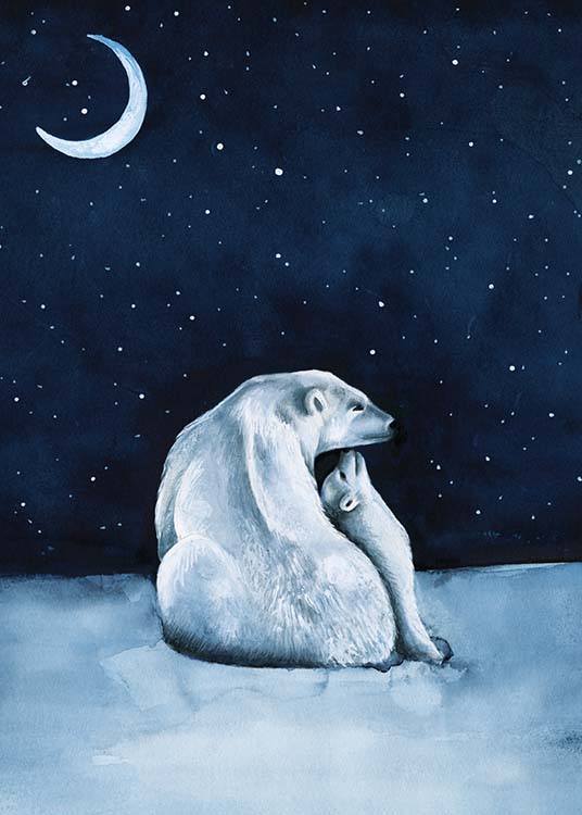 Polar Bear Night Sky Poster / Kinder bei Desenio AB (10275)