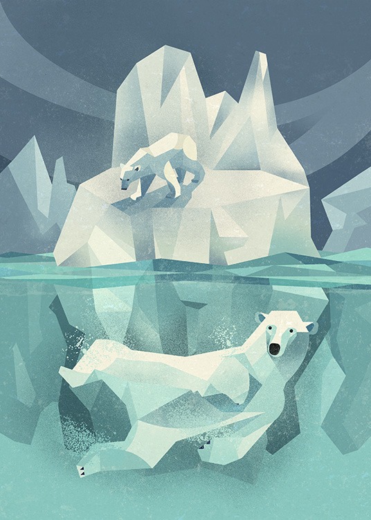 Vintage Polar Bear Poster