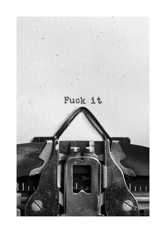 F**k It Poster / Bianco e nero  presso Desenio AB (11042)