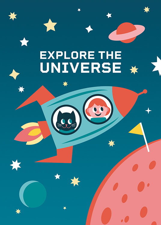 Explore the Universe Affiche / Posters pour enfants chez Desenio AB (11165)