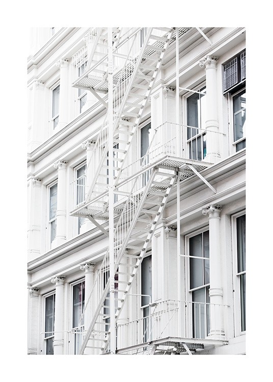 White Fire Escape Affiche
