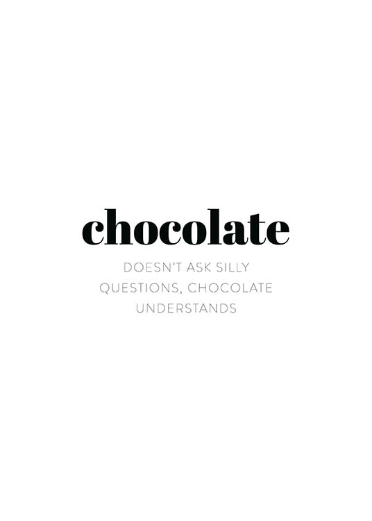 Chocolate Affiche / Affiche citation chez Desenio AB (11626)