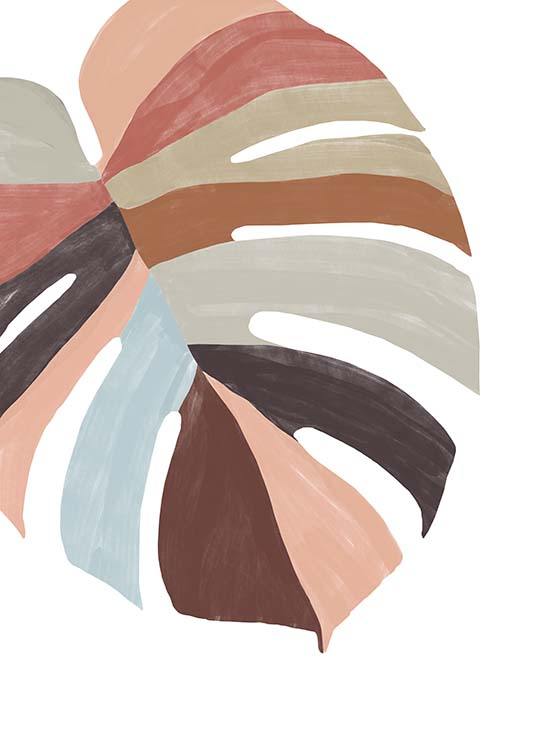 Painted Monstera Affiche
