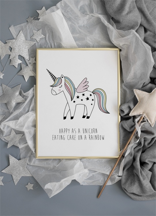 Cake on a Rainbow Poster / Quadri per  bambini presso Desenio AB (11898)