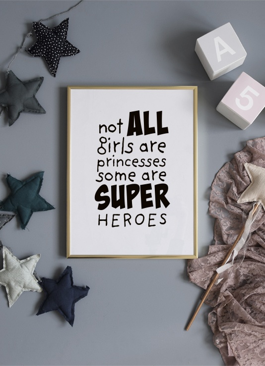 Girls are Superheroes Poster / Quadri per  bambini presso Desenio AB (11905)