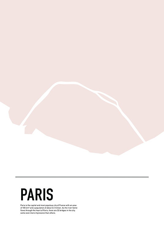 Graphic Map Paris Poster / Mappe e città presso Desenio AB (11934)
