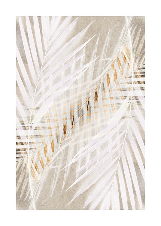 White Palm Leaves Poster