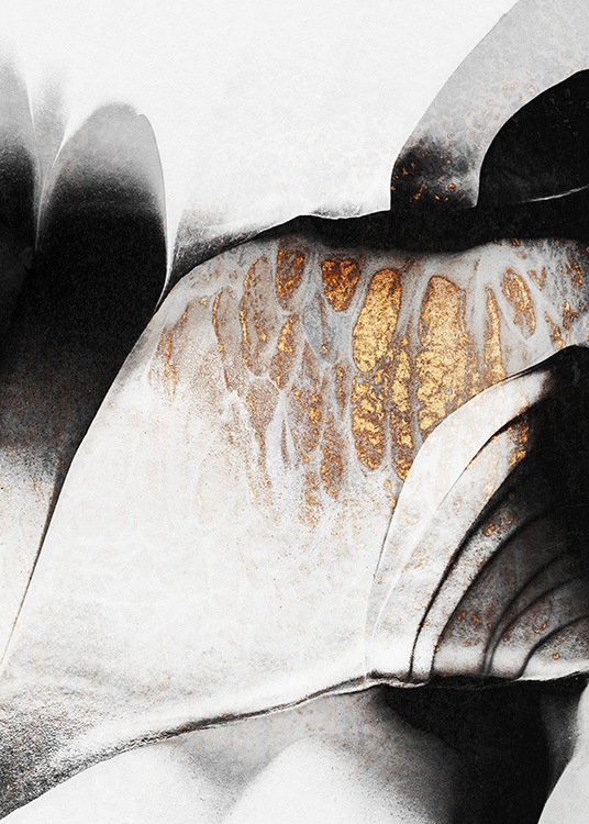 Black And Gold Veins No2 Affiche