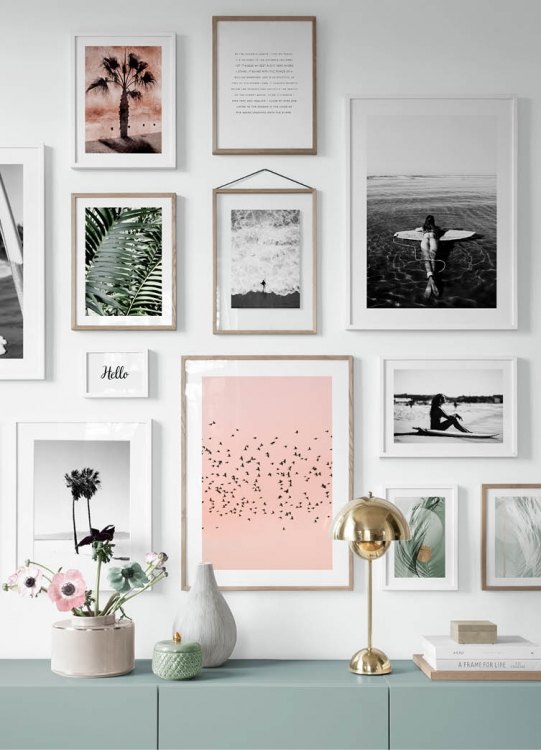 Pink Sunset Birds Poster / Natura presso Desenio AB (12601)