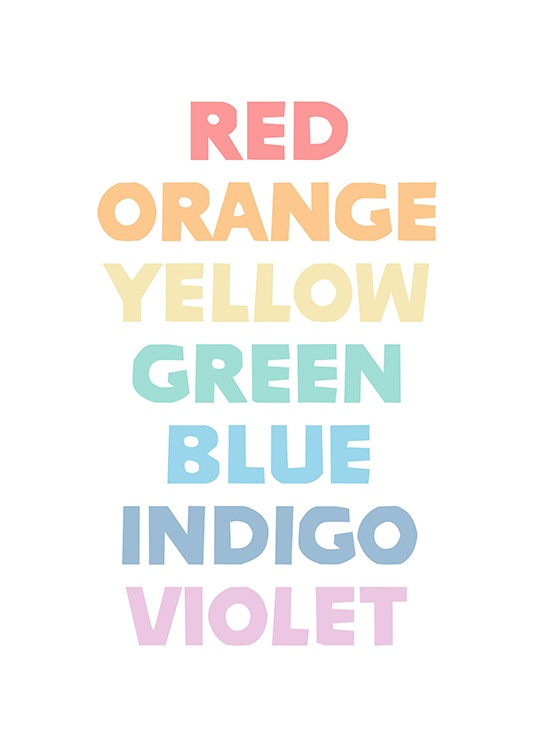 The Colors of the Rainbow Poster / Quadri per  bambini presso Desenio AB (12684)