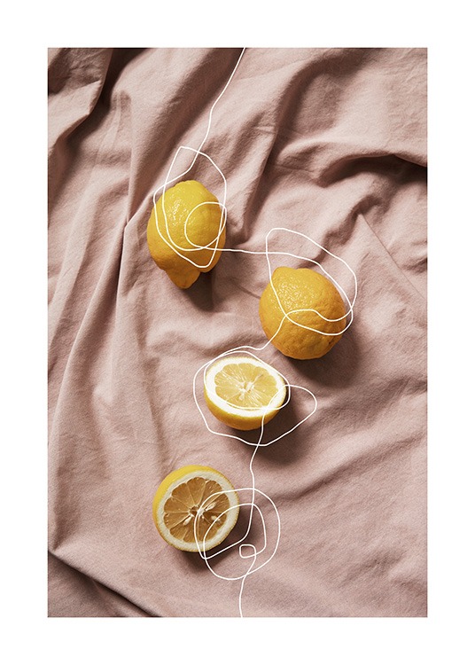 Lemons on Linen Affiche
