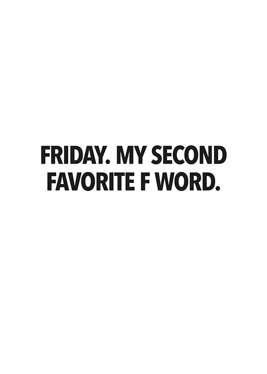 Favorite F Word Affiche Citation Du Vendredi Desenio Ch