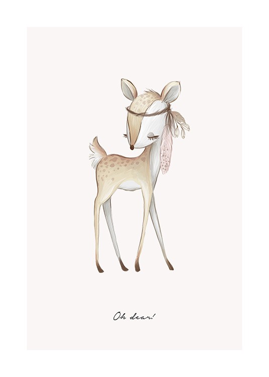 Oh Dear Affiche Cerf Illustre Desenio Ch Oh Dear Affiche Cerf Illustre Desenio Ch