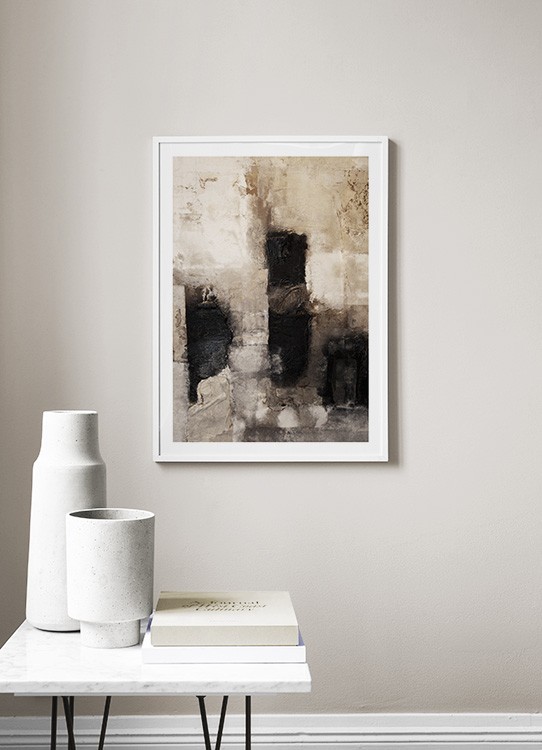 Beige Art Poster Arte Astratta In Beige E Nero Desenio Ch