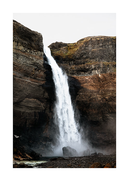 Haifoss Waterfall Affiche