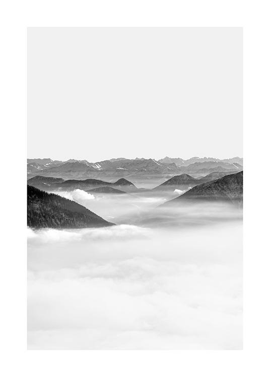 Black and White Alps Poster
