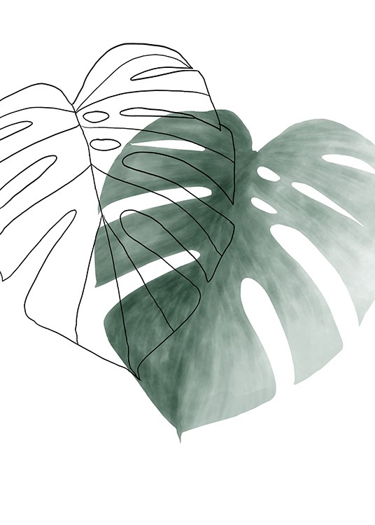 Watercolor Leaves No2 Affiche