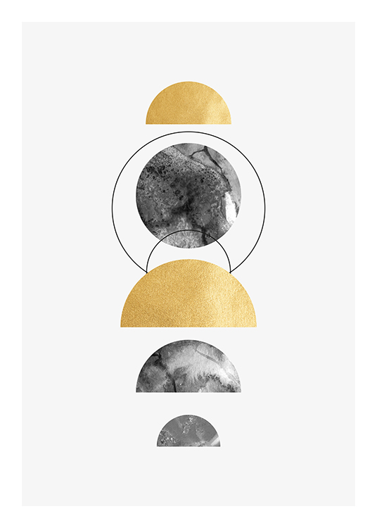 Golden Half Circles Affiche