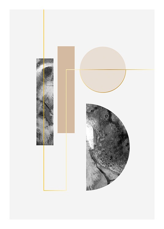 Geometrics and Golden Lines Affiche