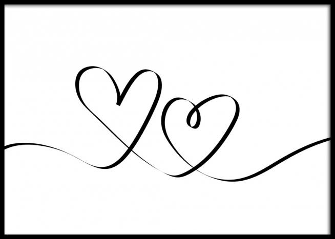 Two Heartbeats Poster - Zwei Herzen - Desenio.ch