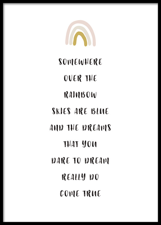  – Affiche de texte avec une citation sur les rêves et un arc-en-ciel en haut