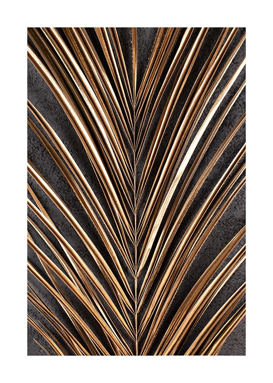 Golden Palm Leaves Poster
