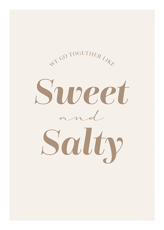 Sweet And Salty Poster Zitat Suss Und Salzig Desenio Ch