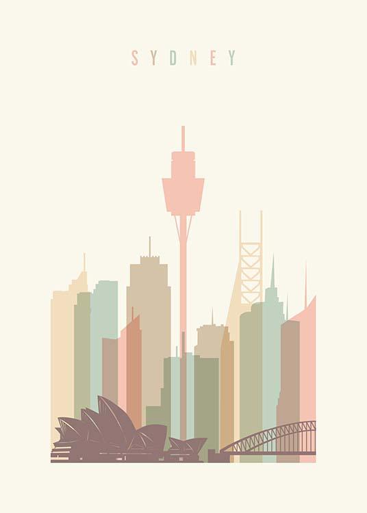 Sydney Skyline Poster