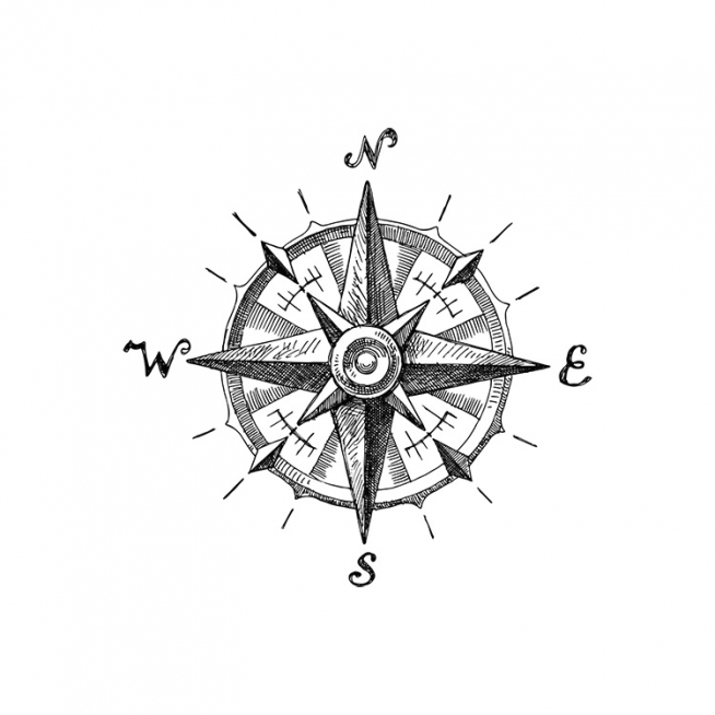 Compass B&W Poster / Bianco e nero  presso Desenio AB (2311)