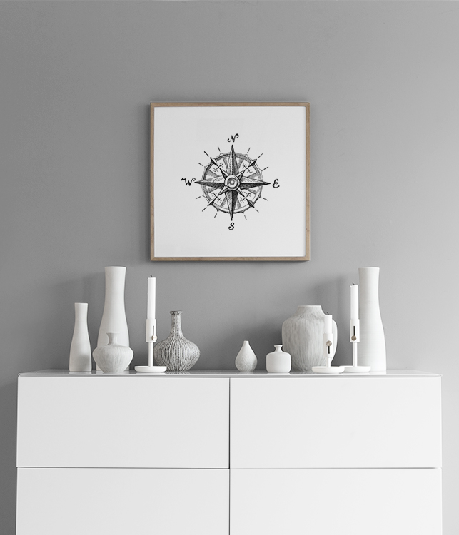 Compass B&W Poster / Bianco e nero  presso Desenio AB (2311)