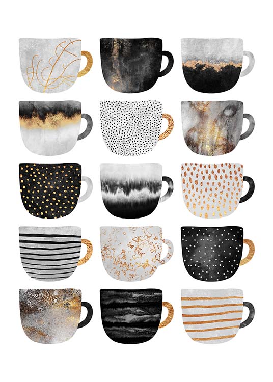 Coffee Cups Affiche