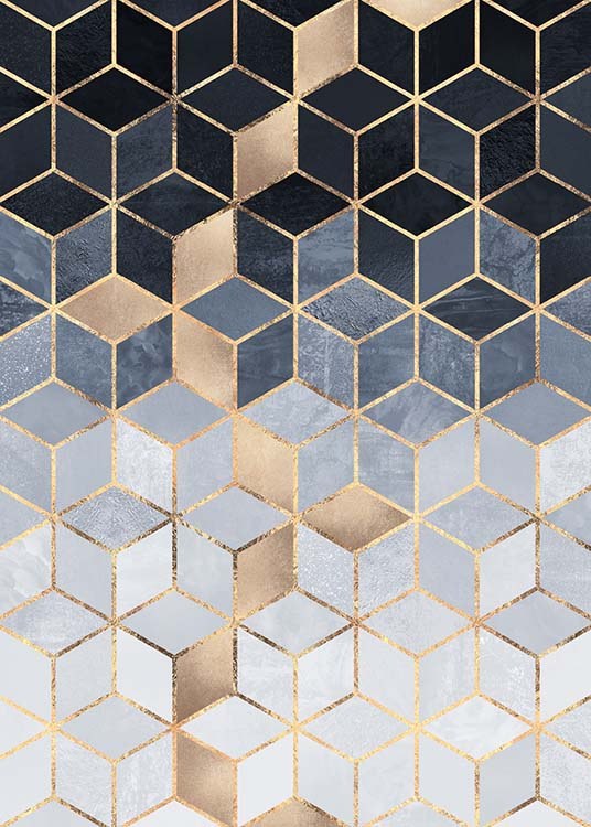 Gradient Cubes Affiche