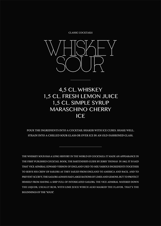 Classic Whiskey Sour Affiche