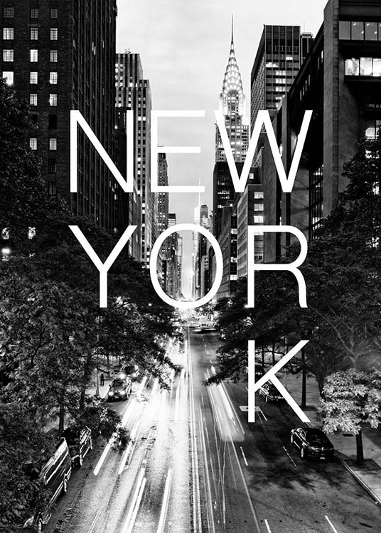 New York B&W Poster