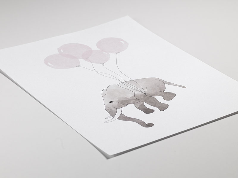Elephant Pink Poster / Quadri per  bambini presso Desenio AB (7780)