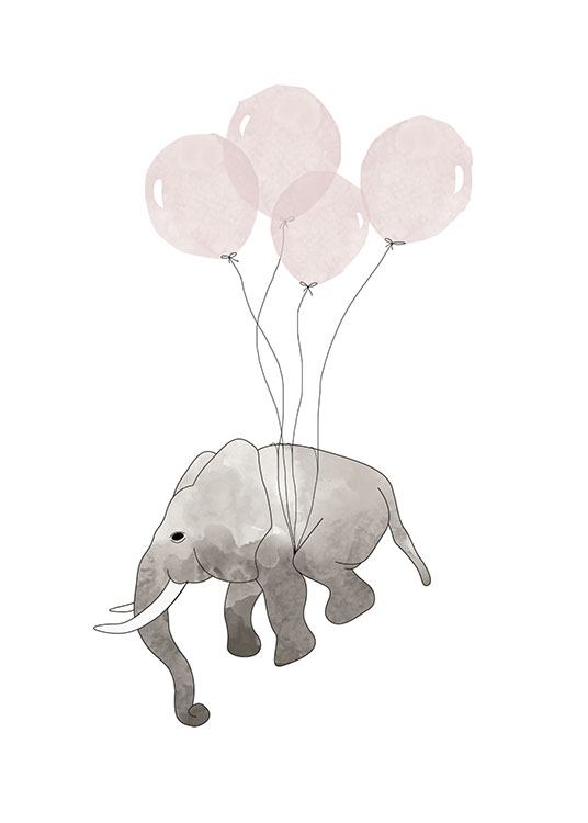 Elephant Pink Poster / Quadri per  bambini presso Desenio AB (7780)